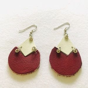 Leather earrings handmade